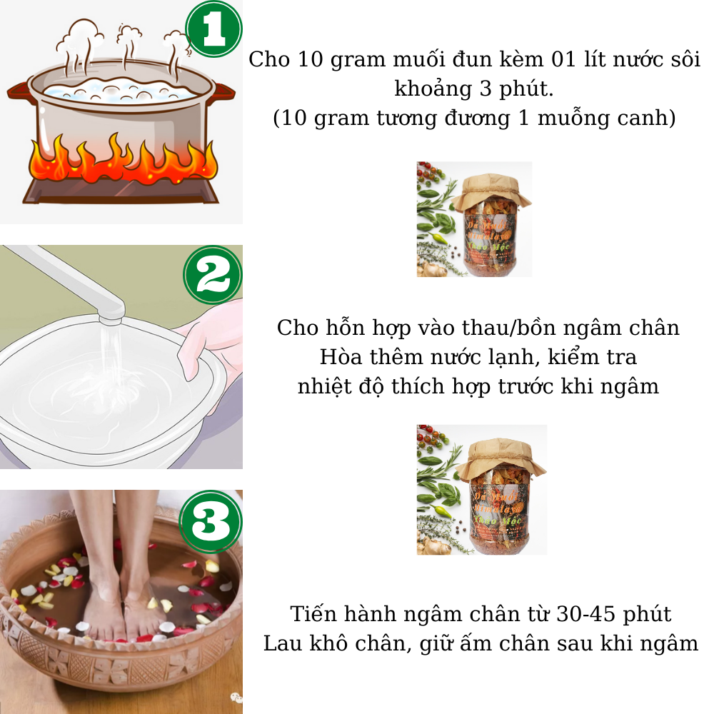 Đá muối Hymalaya thảo dược ngâm chân